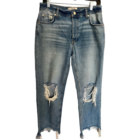 COPY - We The Free wide leg ripped button fly Denim Women’s  size 27 - Picture 1 of 10